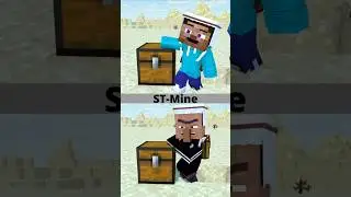 Baby Steve VS Bad Villager. Desert trip. #shorts @ST-Mine
