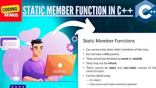 Static member function in c++ | static keyword in c++ | hindi | coding genius