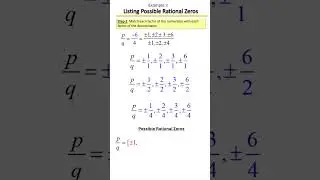Rational Zeros Theorem | How to List Possible Rational Zeros 📊➗ Example 3