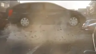 Amazing Footage Of Car Falling From The Sky