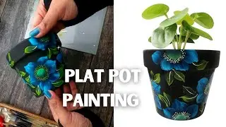 ✨ Transforming a Plant Pot into Art 🎨 | Acrylic Painting | Day 4 | Satisfying DIY