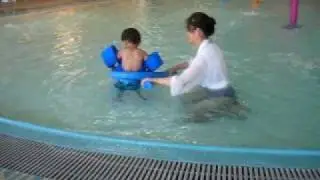kidjake in the big pool, time to learn to swim [34 mo  july 2010]