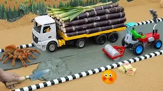 diy mini tractor modern road RC construction with truck and road roller science project