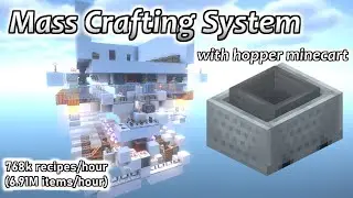 【Minecraft Java】ホッパートロッコ式マスクラフター / Mass Crafting System with Hopper Minecart