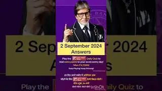 KBC OFFLINE QUIZ Answer| 2nd SEPTEMBER 2024 |KBC PLAY ALONG| IDFC Dailyquiz #kbc #kbcdailyquiz #idfc