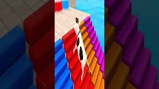Long Slide Game With Cow Elephant Gorilla Hippopotamus Tiger 3D Animal Game Funny 3D Anima 🎠 #Shorts