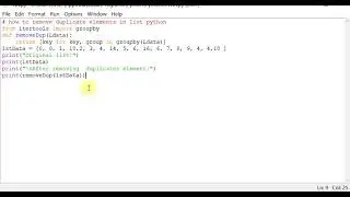 how to remove duplicate elements in list python
