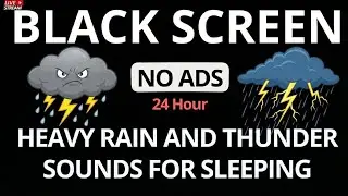 Rain and Thunder Sounds - Black Screen | Rain Sounds for Sleeping, Natural Storm Sounds