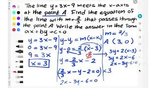 Finding Equation of the line with gradient m and one point.