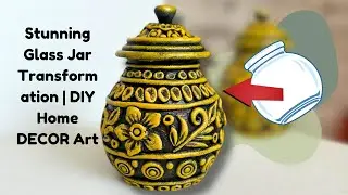 DIY Round Jar Transformation | Easy Home Decor Idea Using Epoxy Clay & Air-Dry Clay