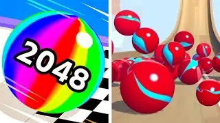 Ball Run 2048 vs Marble Run Ultimate Race ASMR🍑🧡🍑Walkthrough Max Gameplay ET3622