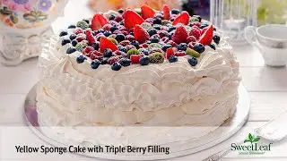 Yellow Sponge Cake with Triple Berry Filling