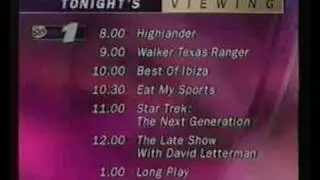 Sky 1 - Prime Time - Continuity, Friday 12th September 1997