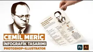 Cemil Meriç - Portre/İnfografik Tasarımı (Adobe Photoshop ve illustrator)