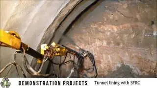 Tunnel lining using sprayed SFRC (Steel-Fibre Reinforced Concrete)