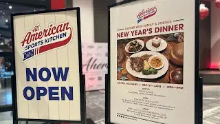 All American Sports Kitchen in Las Vegas lively sports bar grill | inside the Ahern Hotel NEVADA 