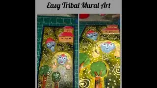 Tribal Mural Art | Easy Mural |Tribal Art |Reuse of old Cardboard | Clayart mural for beginners |