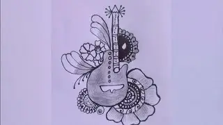 How To Guitar Mandala Drawing Tutorial | Mandala | Mandala Art | Dipa's Art Zone