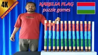 KARELIA Flag Colours Cylinder Matching Game Challenge videos | Mast Puzzle