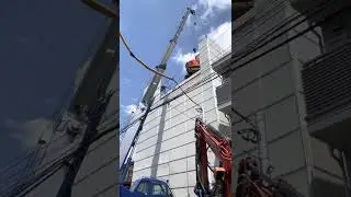 階上解体　重機揚重