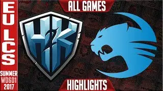 H2K vs ROC Highlights ALL GAMES | EU LCS Week 6 Summer 2017 | H2K vs Roccat