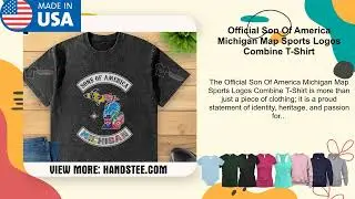 Official Son Of America Michigan Map Sports Logos Combine T-Shirt