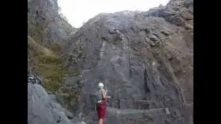 Struggling over the crux 12A Auburn quarry