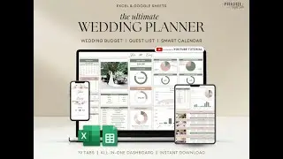 All-in-One Wedding Planner Spreadsheet  &ndash; Budget, Guest List, Seating Plan