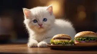 Tiny Kitten Meets Mini Burgers 🍔🐾 | Cutest Food Reaction Ever!