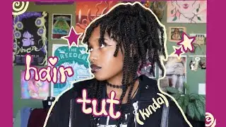 alt box braids with bangs tutorial 4c hair (braided wolf cut)