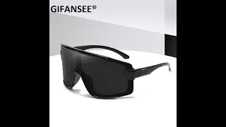 GIFANSEE Shield Visor Mask Sunglasses Women Men 2020 Oversized Windproof Glasses One Peice Big Frame