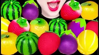 ASMR Fruit Mochi Wagashi 과일 화과자 모찌 먹방 Mukbang, Eating