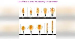 Deal Retro Spiral Filament LED Bulb A60 C35 ST64 T45 G80 G95 G125 T1225 4W E27 220V Dimmable Edison