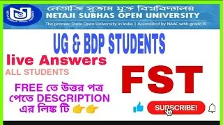 NSOU FST EXAM ANSWERS|| FINAL EXAM ANSWERS|| Netaji Subhash Open University