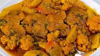 সেরা স্বাদের ফুলকপি আলু দিয়ে কাতলা মাছের ঝোল