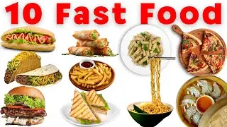10 Fast Food Names for kids | English Vocabulary Learning Video for Toddlers