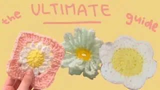 3 different ways to make cute crochet flowers!🧶✨🌼(coaster, granny square, chain method)