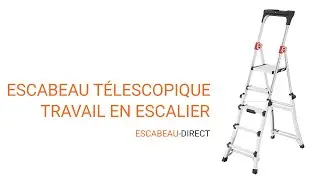 Escabeau t&eacute;lescopique pour travail en escalier
