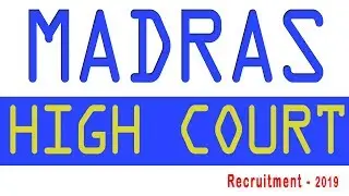 Madras High Court Computer Operator & Typist / Recruitment 2019