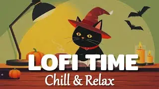 🎃 📚️Cozy Study LOFI - BGM 🕯️– Rainy Night with Halloween 🐈‍⬛