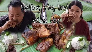Zinlo vlog 10 | Eating 2kg pork for the first time😱 | shimmer 11