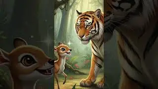 The Tiger and the Clever Mouse Deer #ai #facts #shorts #motivation