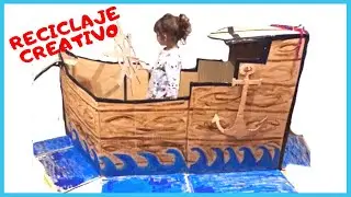 🏴‍☠️ CÓMO HACER un BARCO PIRATA 🏴‍☠️ de CARTÓN