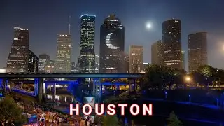 Driving Downtown Houston at Night | Footage By Yogesh Rai | YR