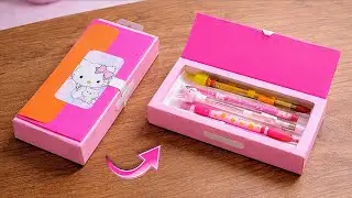 How to make pencil box from empty box | pencil case diy | school supplies | school crafts | diy