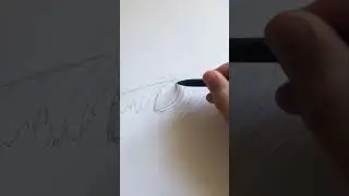 How To Draw an Ocean Wave with Pencil 🌊 Easy for Beginners! #shorts #drawingtutorial #art