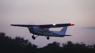 Cessna 172 dusk takeoff