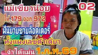 แม่เขียวน้อย 02 ฝันคนแก่ขายลอตเตอรี่ให้ ทั้งแผงเลขตัวเดียวกัน 1.ก.พ.69#เลข