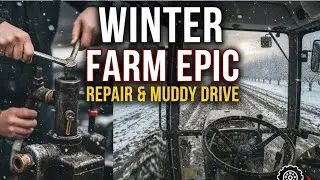 A Full Winter Day: From Repairs to Muddy Tractor Driving🚜