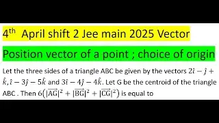 Let the three sides of a triangle ABC be given by the vectors 2i &circ;-j &circ;+k &circ;,i &circ;-3j &circ;-5k &circ; and #pyq